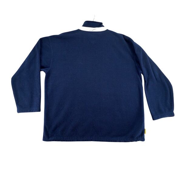 Tommy Hilfiger Athletics Navy Fleece Quarter Zip Men XL Drawstring Hem Y2K Sport - Picture 2 of 6